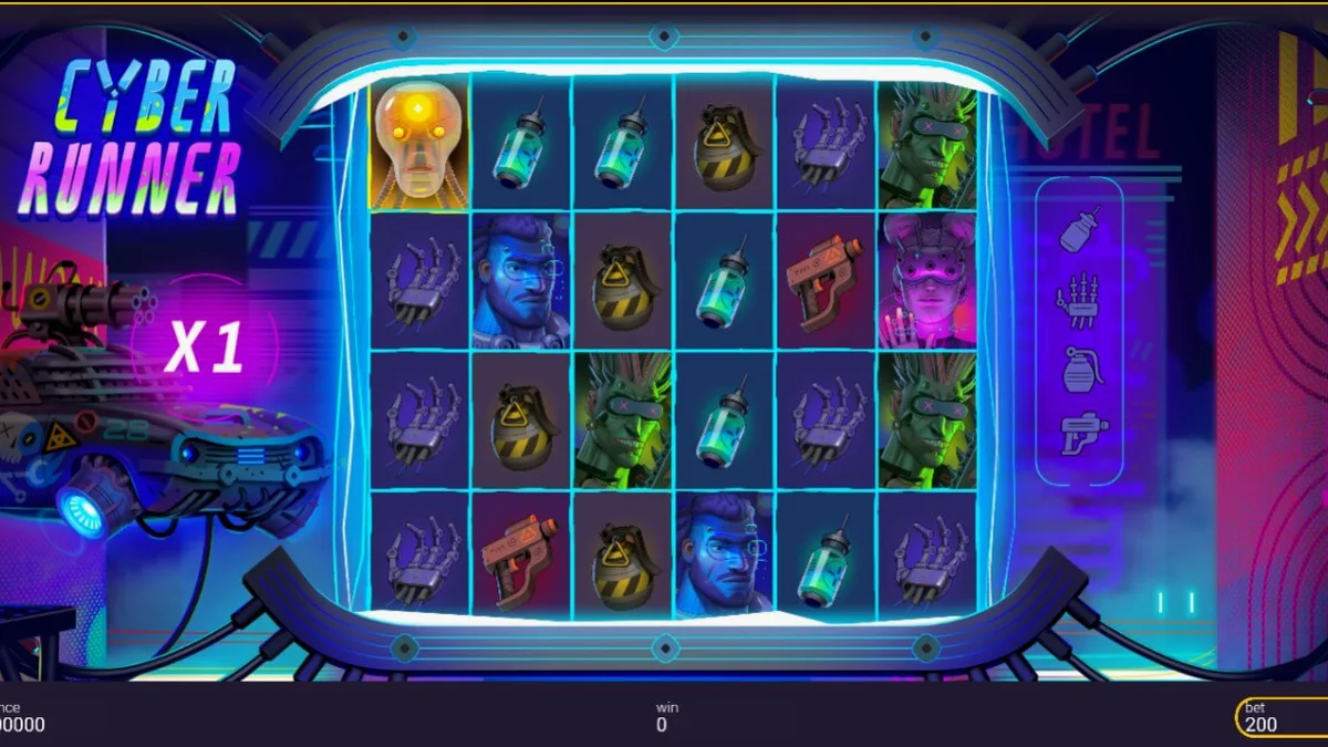 Cyber Runner slot neon cyberpunk theme